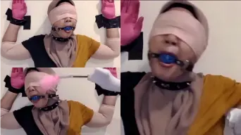 MILF Hijabers Mata Ditutup Cosplay BDSM